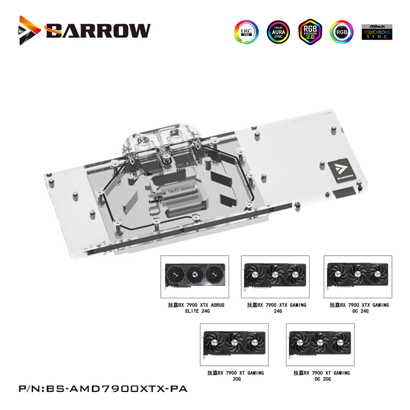 Rx 7900 Xt 20Gb - Barrow GPU Water Block dla Gigabyte